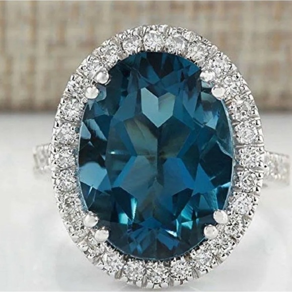 925 BRIDAL WEDDING ENGAGMENT RING - Picture 1 of 2